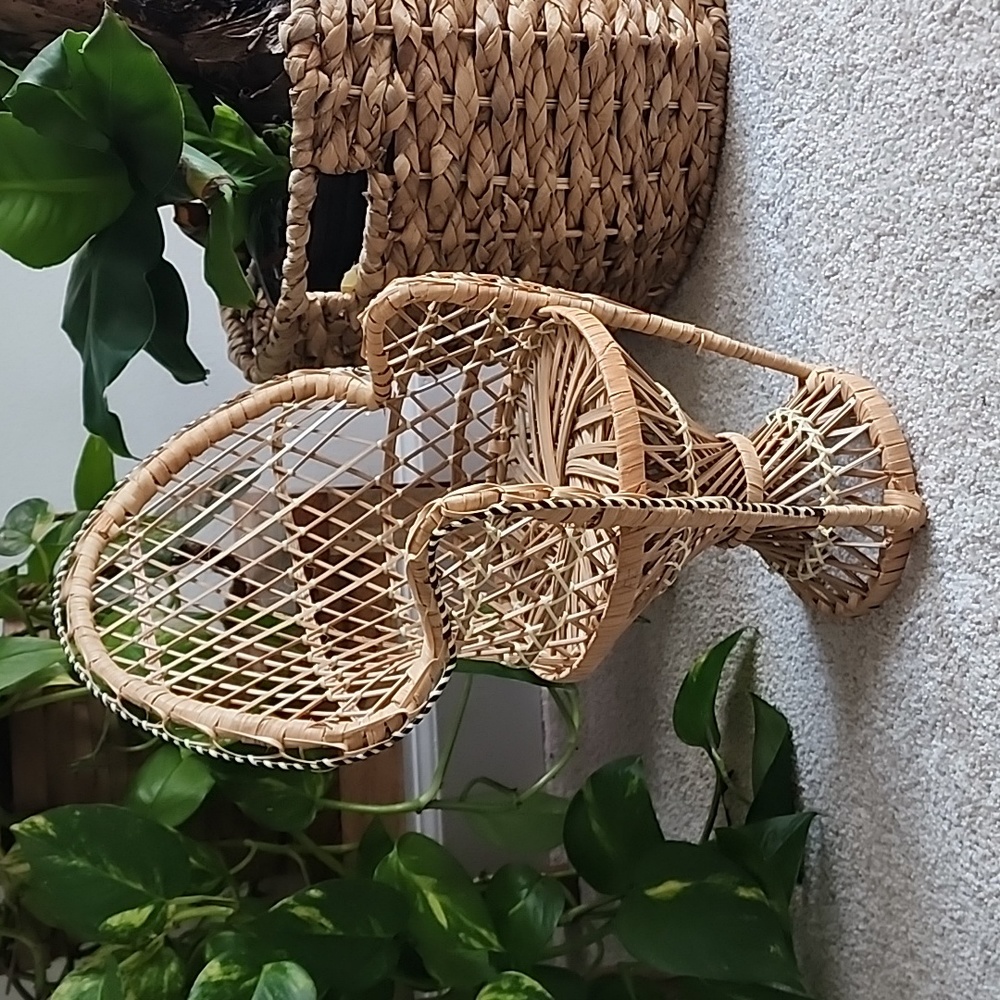 Vintage Miniature Wicker Peacock chair.